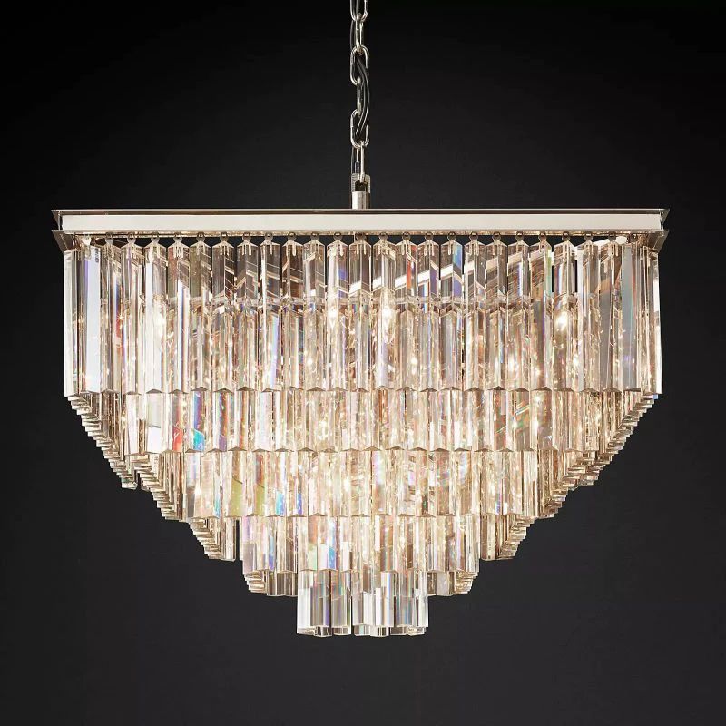 1920s Olion Square Chandelier 34"