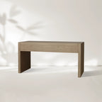 Bodhi Writing Desk Handcrafted From Solid White Oak With Brass Drawer Pulls