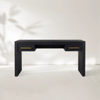 Bodhi Writing Desk Handcrafted From Solid White Oak With Brass Drawer Pulls