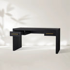 Bodhi Writing Desk Handcrafted From Solid White Oak With Brass Drawer Pulls