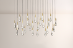 Raindrop Glass Solitaire Linear Chandelier -kimoylights
