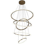 Rock Crystal Multi Rings Chandelier For Staircase - thebelacan