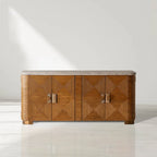Kensley 4-Door Sideboard, Grey Emperador Marble