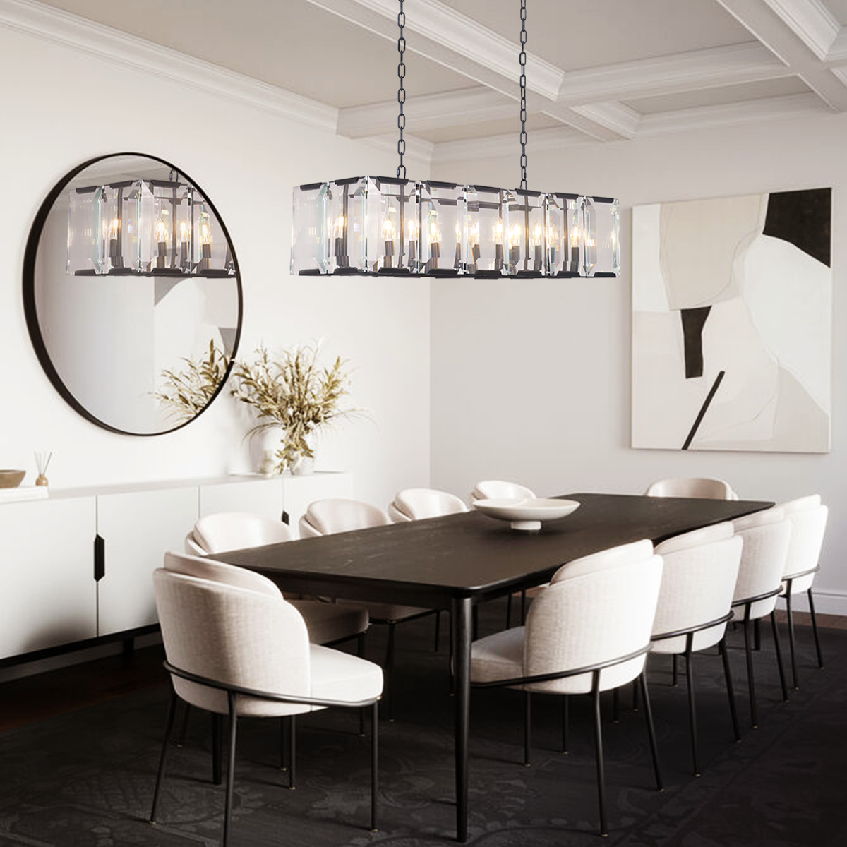 Kiko Crystal Rectangular Chandelier