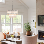 Mara Round Ribbed Glass Chandelier