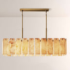 Camelot Alabaster Rectangular Chandelier 60"L