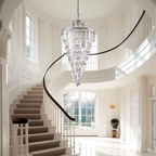 1920s Olion Multi-Tiered/ Layered Crystal Rod Chandelier