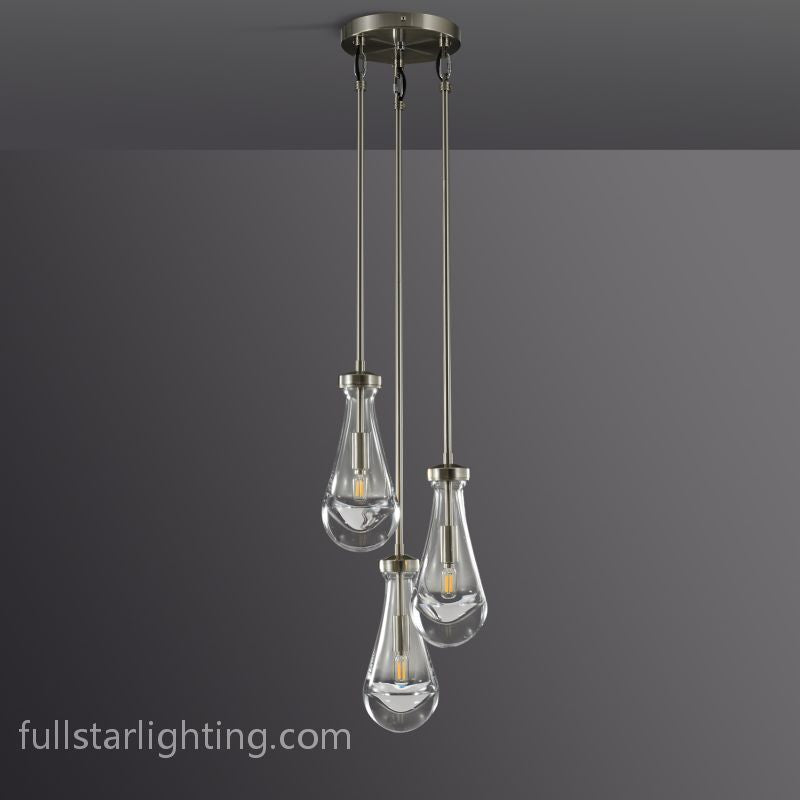 Raindrops 3-Light Rod Round Chandelier