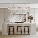 1920s Olion 3-Tier Crystal Rectangular Chandelier