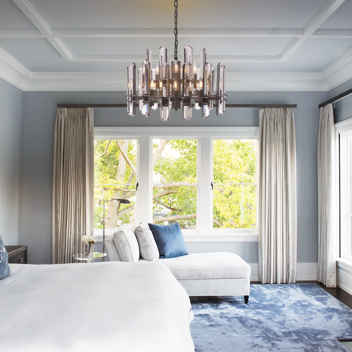 Brous Crystal Round Chandelier