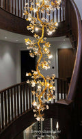 Art Flower Staircase Long Branch Chandelier -kimoylights