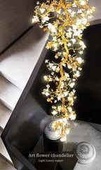 Art Flower Staircase Long Branch Chandelier - kimoylights