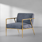 Thaddeus Retro Silver Iron Frame Track Armchair