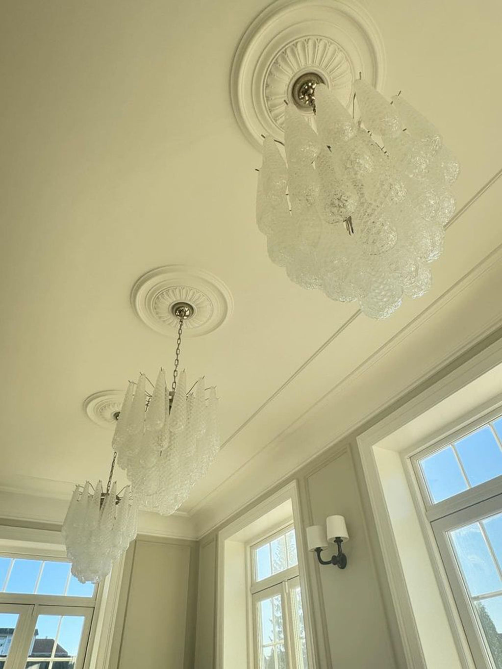 Murano Chandelier 41 Drops Transparent