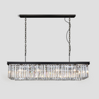 1920s Olion Single-Tier Rectangular Crystal Rod Chandelier