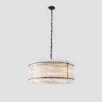 Mara Round Ribbed Glass Chandelier