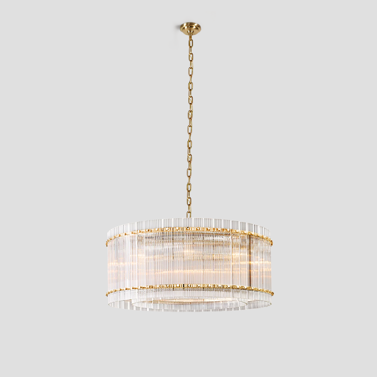 Mara Round Ribbed Glass Chandelier