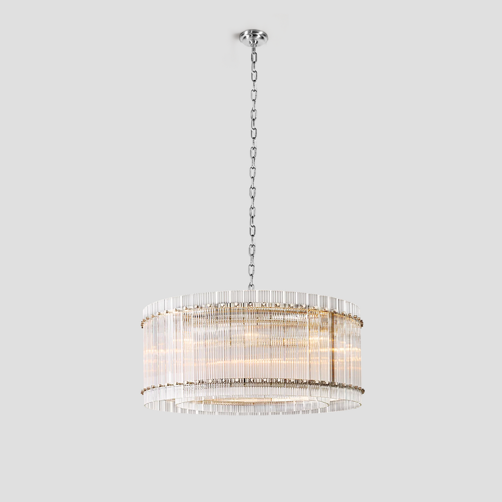 Mara Round Ribbed Glass Chandelier