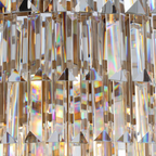 1920s Olion Multi-Tier Clear/Smoke Crystal Round Chandelier