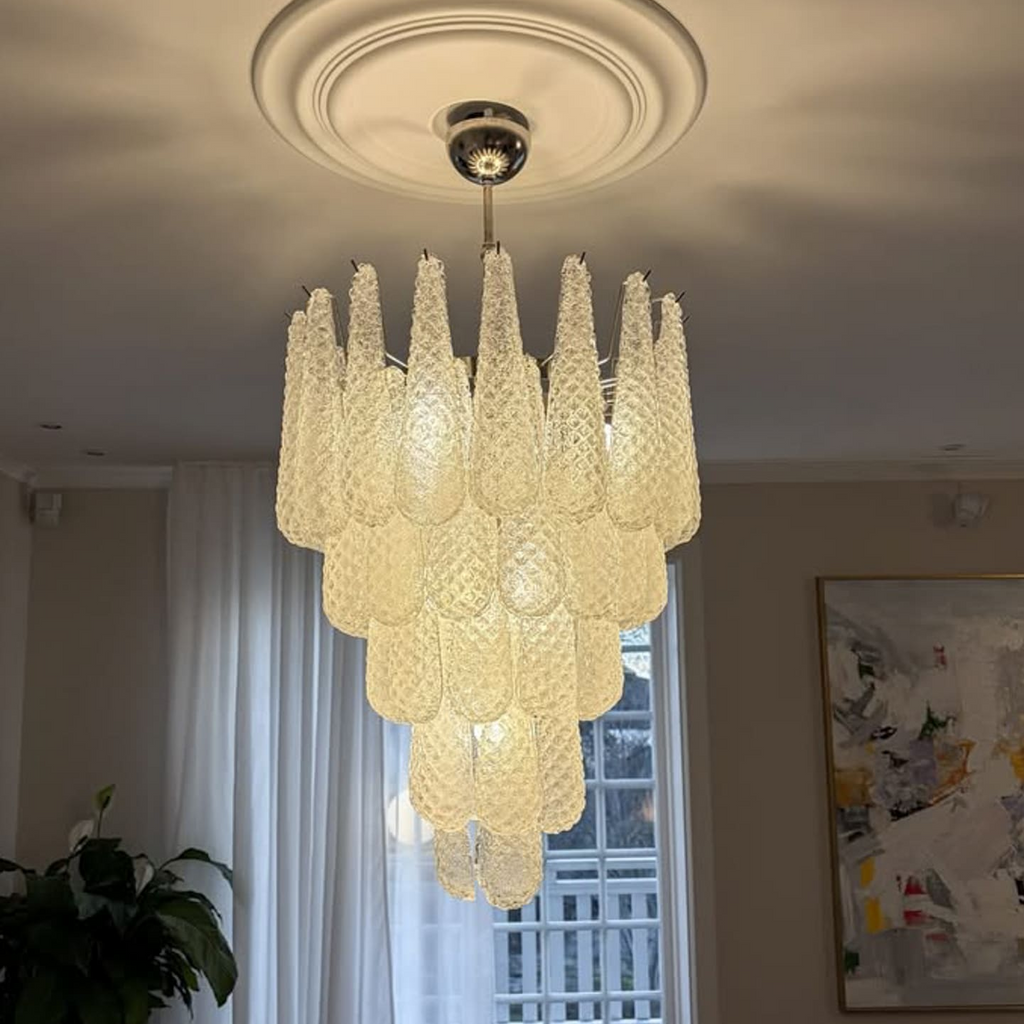 Murano Chandelier 52 Drops Transparent