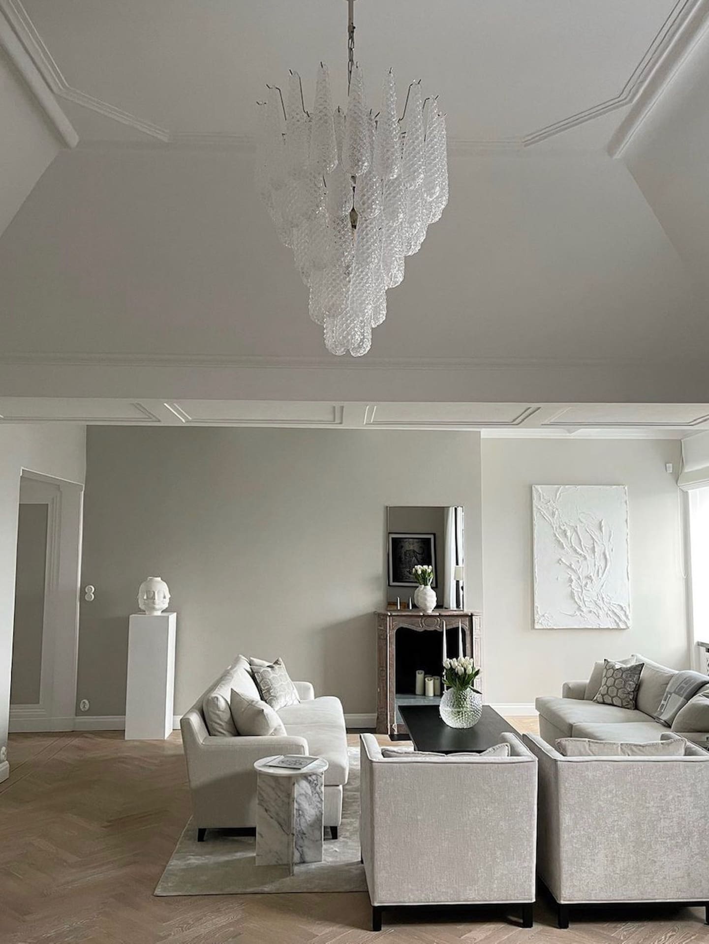 Murano Chandelier 52 Drops Transparent