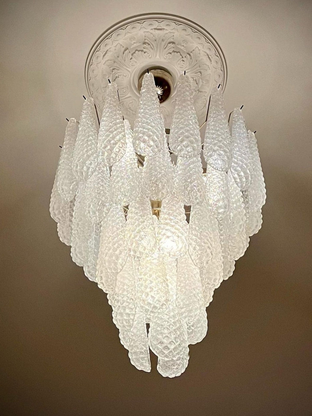 Murano Chandelier 52 Drops Transparent