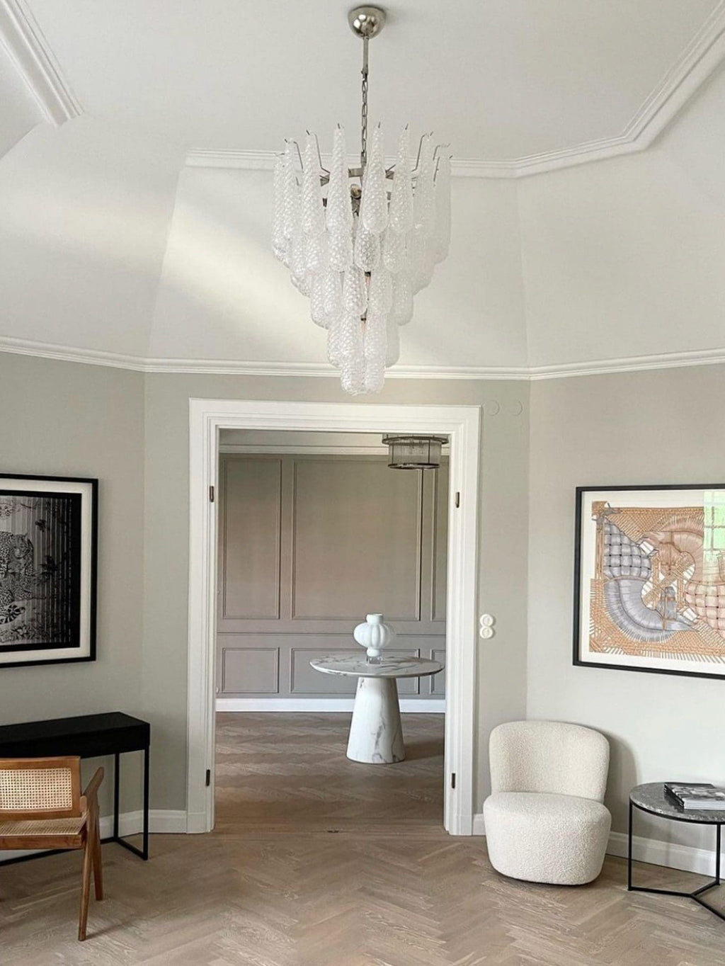 Murano Chandelier 52 Drops Transparent
