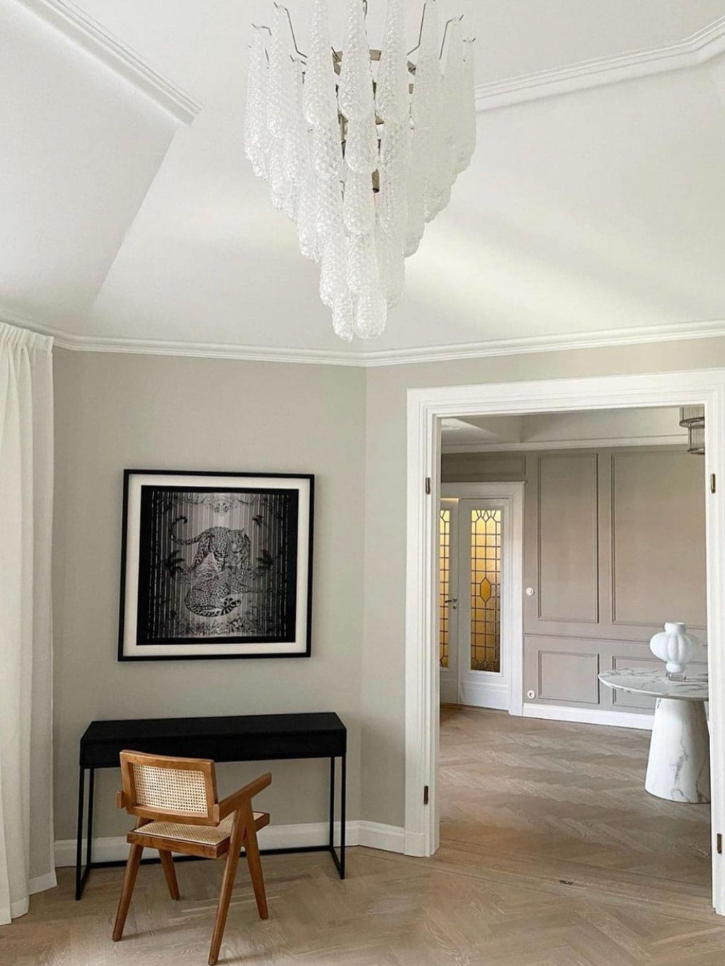 Murano Chandelier 52 Drops Transparent