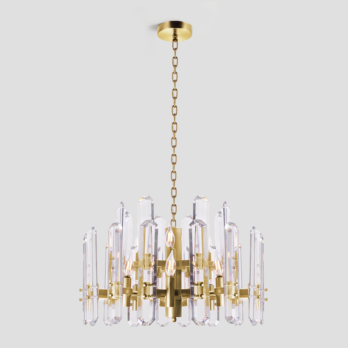 Brous Crystal Round Chandelier