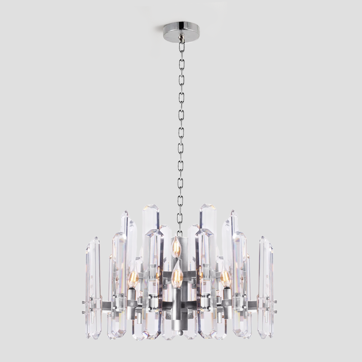 Brous Crystal Round Chandelier