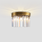 1920s Olion 1-Tier Crystal Round Flushmount