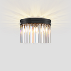 1920s Olion 1-Tier Crystal Round Flushmount