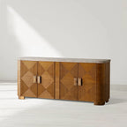 Kensley 4-Door Sideboard, Grey Emperador Marble