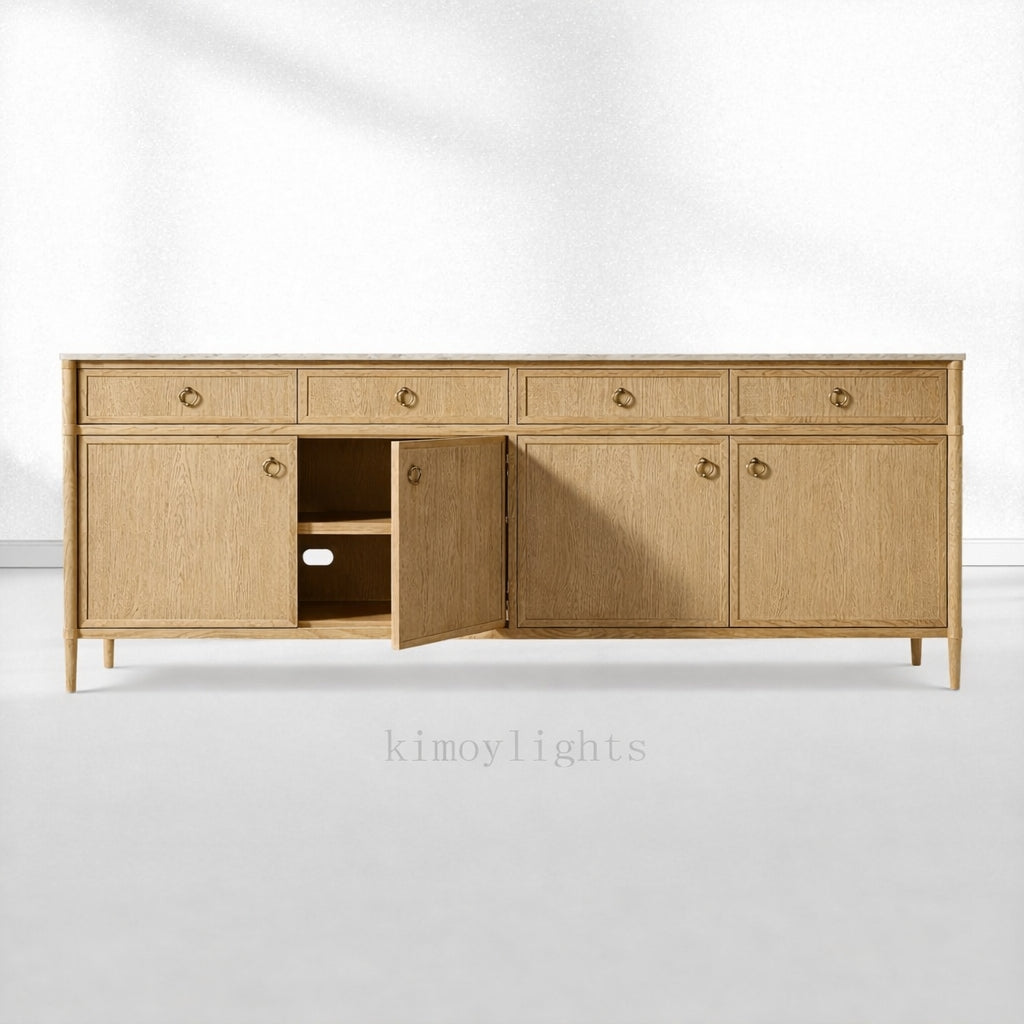Fraboutiq Marble 4-door Sideboard with Drawers