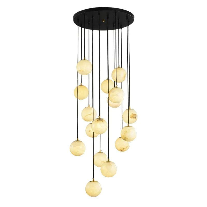 Alabaster Global Wavy Chandelier - kimoylights