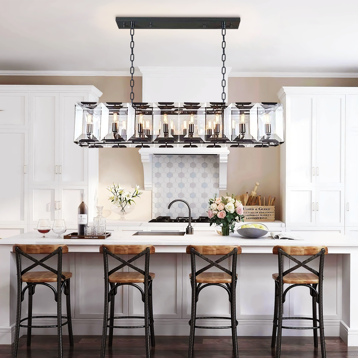 Kiko Crystal Rectangular Chandelier