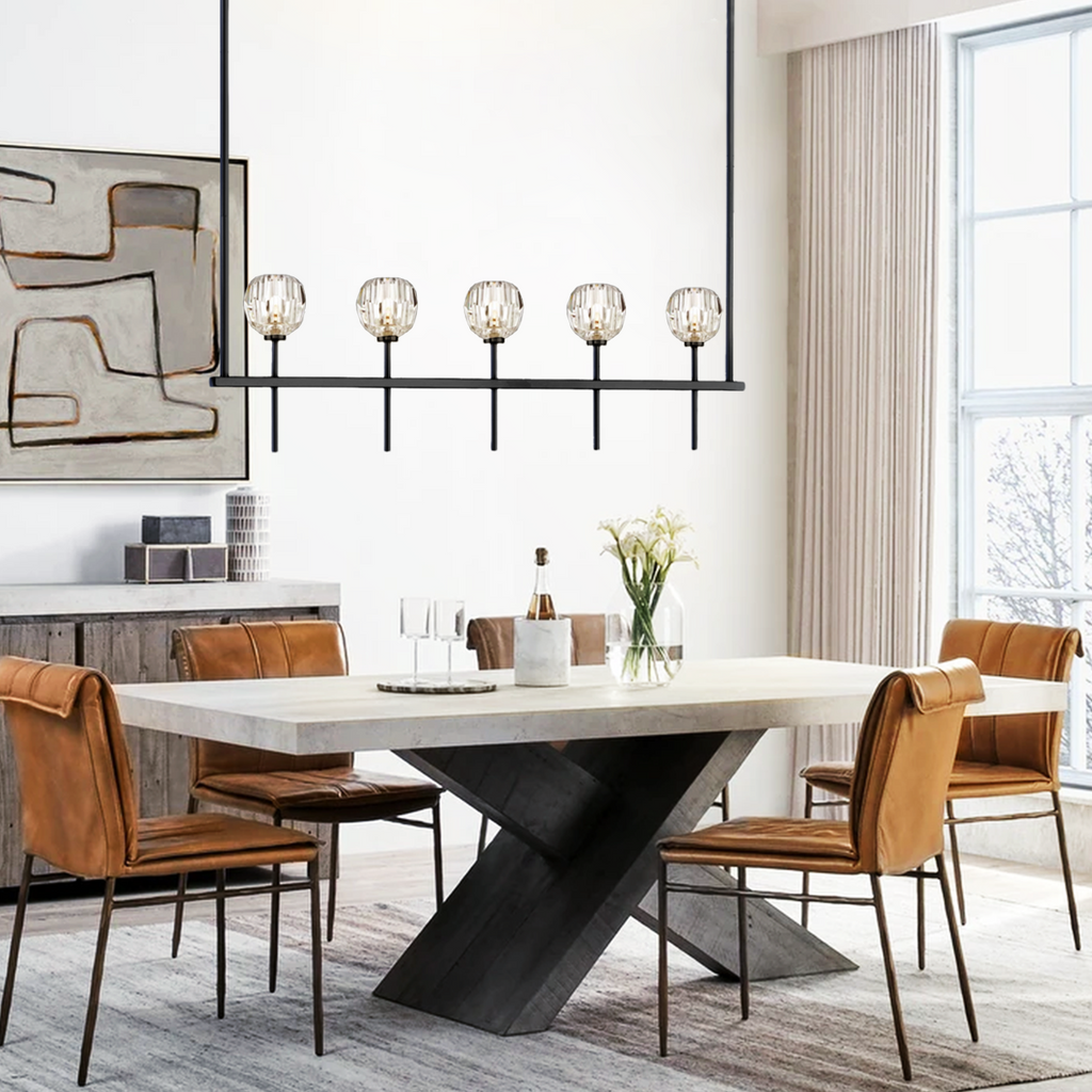 Kelly Clear Glass Linear Chandelier