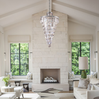1920s Olion Multi-Tiered/ Layered Crystal Rod Chandelier