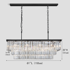 1920s Olion 3-Tier Crystal Rectangular Chandelier
