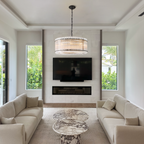 Mara Round Ribbed Glass Chandelier