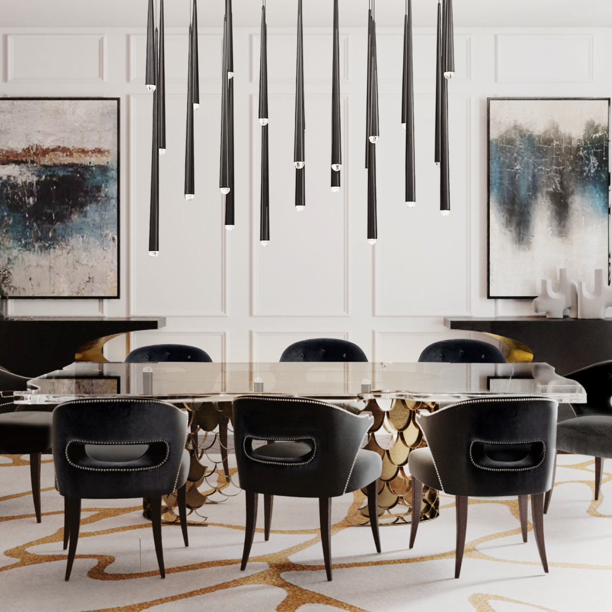 Harry Rectangle Tubular Pendant