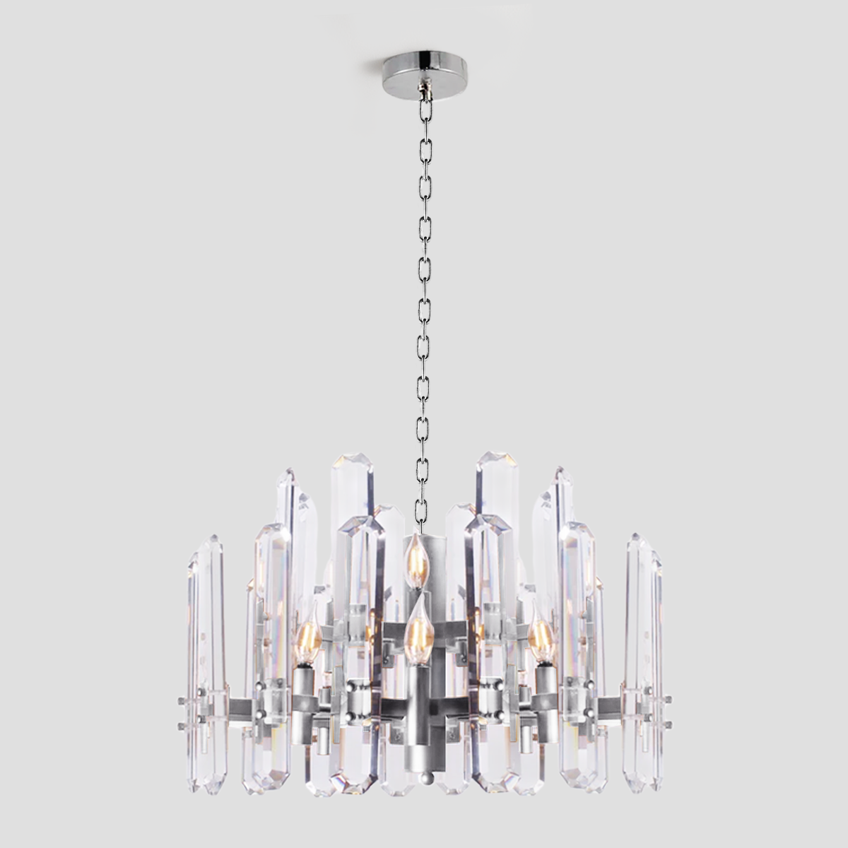 Brous Crystal Round Chandelier