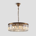 1920s Olion 1-Tier Crystal Round Chandelier