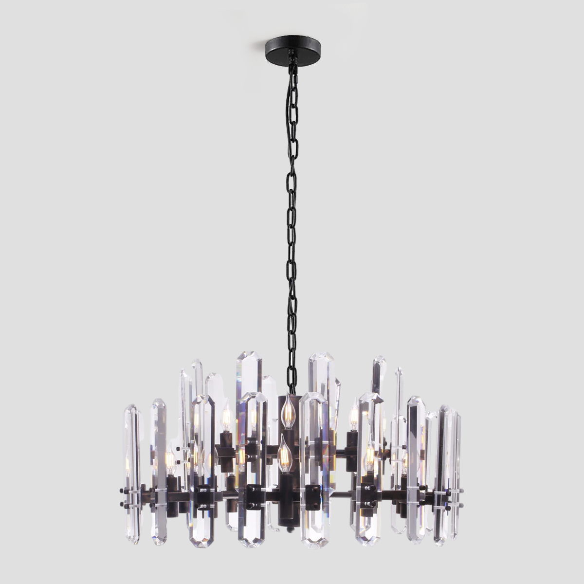 Brous Crystal Round Chandelier