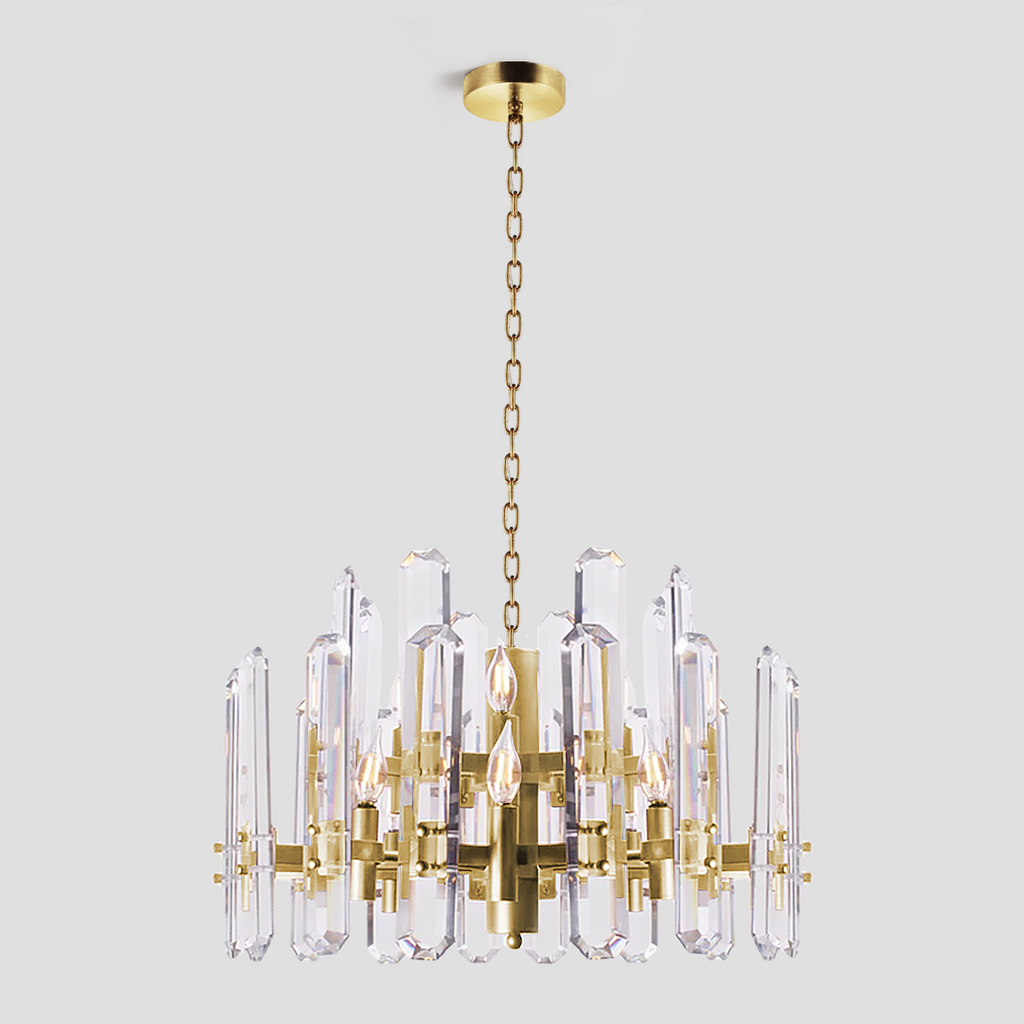 Brous Crystal Round Chandelier