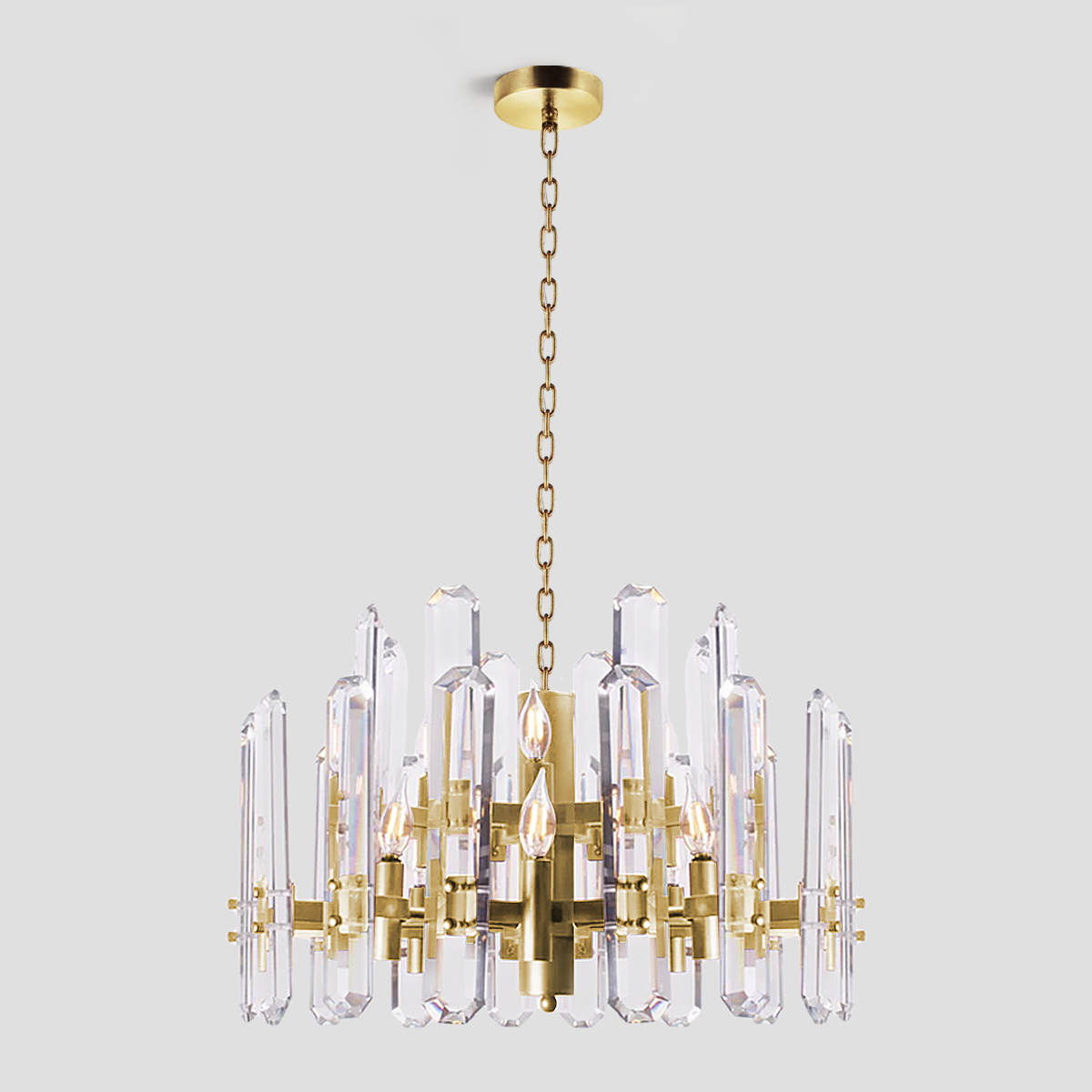 Brous Crystal Round Chandelier