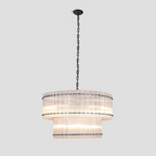 Mara Round Ribbed Glass Chandelier