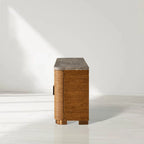 Kensley 4-Door Sideboard, Grey Emperador Marble
