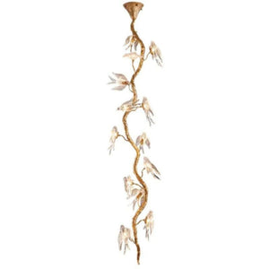 Lucky Bird Glass Tree Branch Chandelier For Staircase- kimoylights