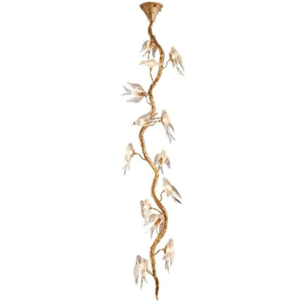 Lucky Bird Glass Tree Branch Chandelier For Staircase- kimoylights